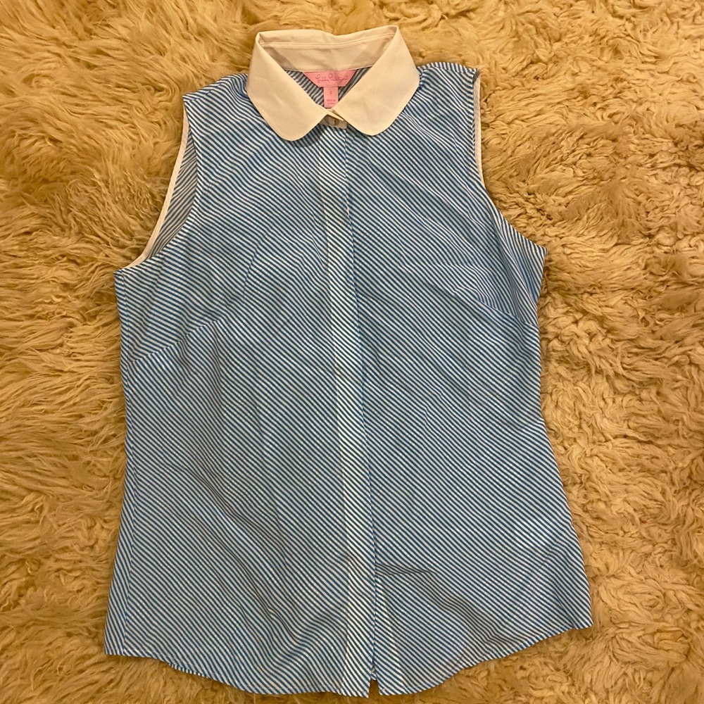 EUC silk Lily Pulitzer striped blouse size S